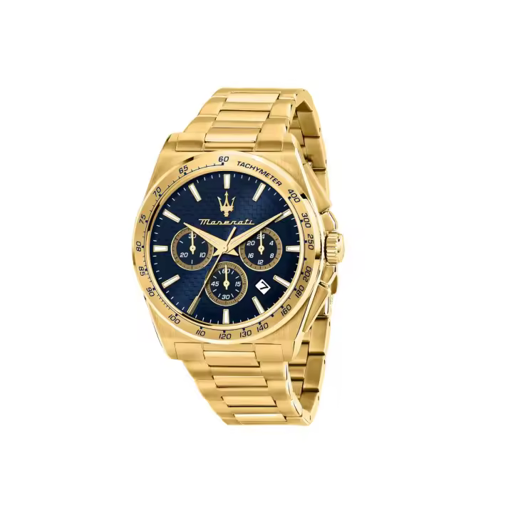 Maserati Reloj Hombre Velocita 43mm Chro Blue Dial Yg Br Acero 10 Atm - 1