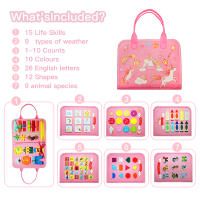 Tablero Ocupado Montessori 7 En 1 Juguete De Aprendizaje De Letras/numeros/ Formas Para Niños Y Niñas De 3 a 6 Años Regalo De Cumpleaños Ideal - details 3