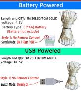 Luces De Fairy LED 1.5M-100M Cadena Impermeable Para Exterior Guirnalda De Navidad Decoración De Fiesta De Boda USB/Batería/220V - details 2