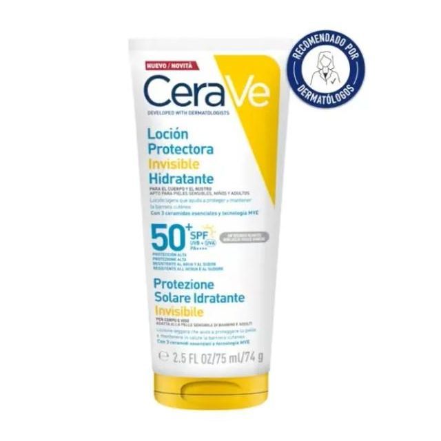 CeraVe Loción Protectora Invisible Hidratante SPF 50, 74 g