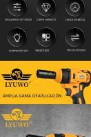 LYUWO Llave De Impacto Eléctrica 380NM Sin Escobillas Herramienta De Reparación Automotriz Compatible Con Batería Makita - details 4