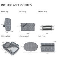 Set De 7 Bolsos Para Mudar El Bebé Multifuncional Tote Bag Mummy Bolsa De Viaje Con Alforja Para Bebé Material De Tela Cierre De Cremallera - details 27