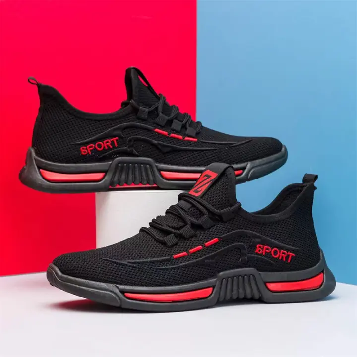 Nuevos zapatos de verano para estudiantes de hombre, zapatos de malla tejida voladora, zapatos deportivos casuales de suela suave transpirables y versátiles a la moda para hombre - 1