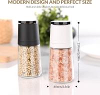 2PC Molinillos de Pimienta y Sal, juego de molinillo de especias, Pimienta y Sal con molinillo de Cerámica ajustable - details 0