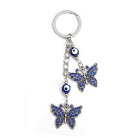 Llavero De Ojo De Suerte Con Mano De Fatima Y Mariposa Azul Para Coche Llavero Turco Con Ojo Maligno Para Hombres Y Mujeres Joyería EY138 - details 29