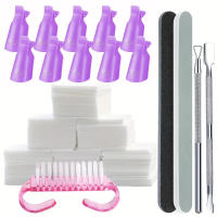 LULAA 10Pcs/1Set Clips De Plástico Para Arte De Uñas Y Remoción De Esmalte UV Gel Polvo Remover De Uñas Con Herramienta De Envolvimiento Para Uñas De Dedos - details 9