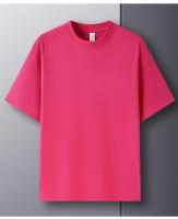 Camiseta De Algodón 100% Para Hombre Manga Corta Cuello Redondo Casual De Verano Tallas Grandes Color Sólido Transpirable Top Para Mujer - details 24