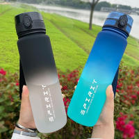 Botella Deportiva De Agua Motivacional De Plástico Reutilizable De 500ML/1000ML a Prueba De Fugas Para Exterior Y Gimnasio - details 0