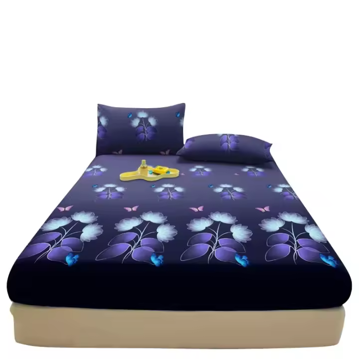 Sábana Ajustada Moderna Y Sencilla Con Estampado De Plantas Y Flores Mate Sin Fundas De Cojines Para La Habitación - 1