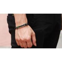 Pulsera de Hombre Besteel Jewelry with Cordón de cuero de Maple inoxidable - 20 cm de Largo-10mm de ancho - details 1