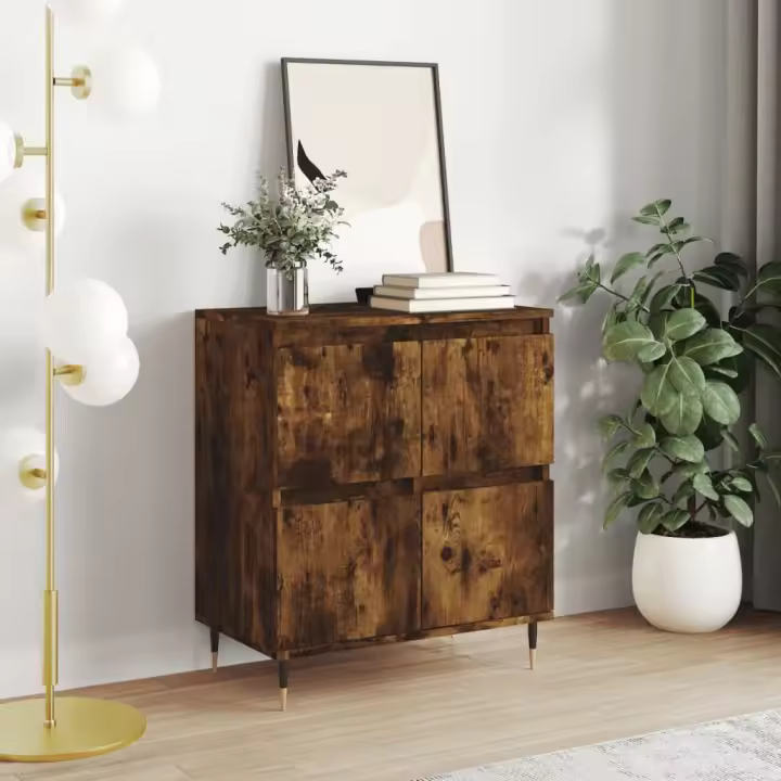 vidaXL Aparador madera contrachapada color roble ahumado 60x35x70 cm - 1