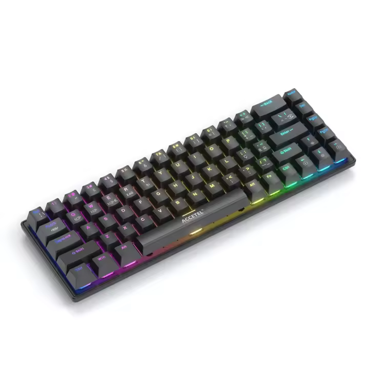 Teclado Mecánico Inalámbrico PCT590BT - Iluminación RGB - Accetel - Negro (Portugués) - 1