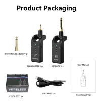 Sistema Inalámbrico Para Guitarra 2.4 G Con 8 Canales Transmisor Receptor Recargable De 3.5mm Para Guitarra Bass Y Instrumentos Eléctricos - details 6