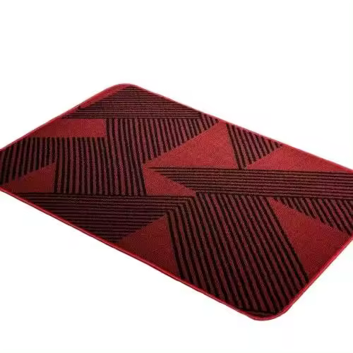 Felpudo de terciopelo con Lasso, Rojo, resistente a La suciedad, para Entrada de Porche, con diseño Geométrico Chino Festive, de Goma antideslizante y Gruesa - 1