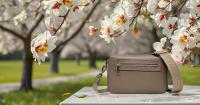Bandoleras Mujer median, Bolso para Mujer, de Piel authentic Con dos compartimientos y dos Correos de HOMBRO extrables e intercambiables Made in Italy Modelo Grace Lux Bolso Taupe - details 0
