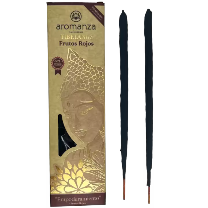 Incienso Tibetano Frutos Rojos Empoderamiento Inciensos Aromanza Argentina - Sahumerio artesanal 8 varillas extra gruesas - 1
