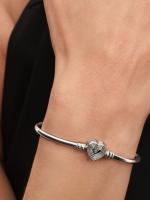 Pandora - Brazalete con Cierres de corazón radiante - Plata de Ley - details 0