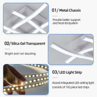 Luz De Techo LED Curva Moderna 3 Colores Variables 24W Para Sala De Estar Dormitorio Balcones Instalación Sencilla Sin Certificación - details 6
