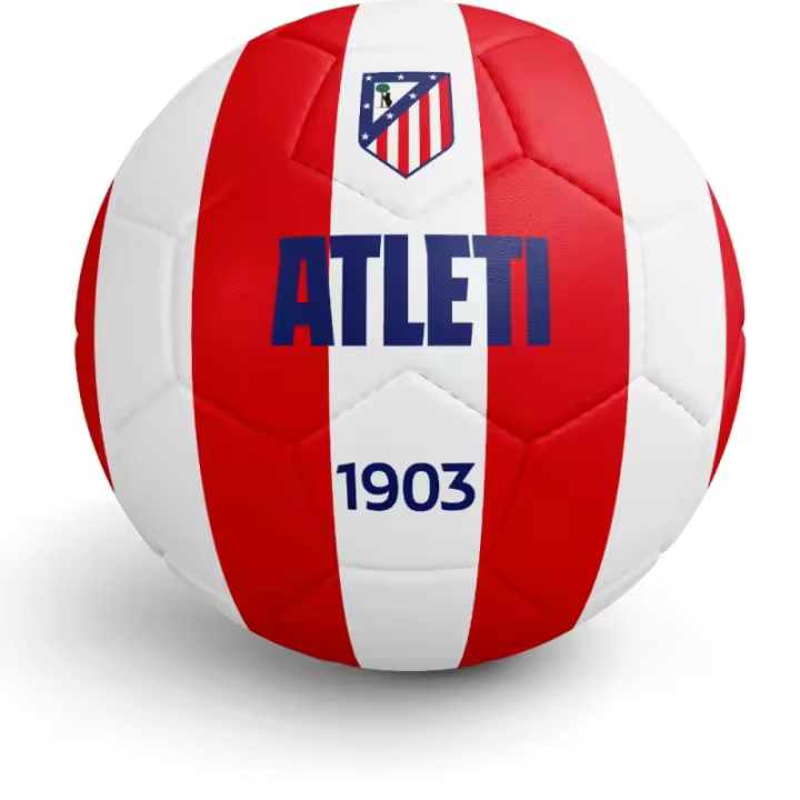 Balón Atlético de Madrid Talla 5 Oficial con Rayas Rojas y Blancas - Para Partidos y Entrenamientos - Producto de Colección para Verdaderos Aficionados Colchoneros - 1