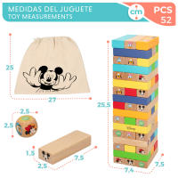 WOOMAX Disney - Torre de bloques infantil, juego apilable, de madera, Mickey, construcción, colores, educativo, 52 piezas, para mayores de 4 años - details 4