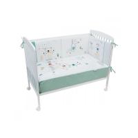 Bimbi Chic Amigos Edredon y Protector con relleno de tamaño cuna 60x120- 605 blanco verde - details 0