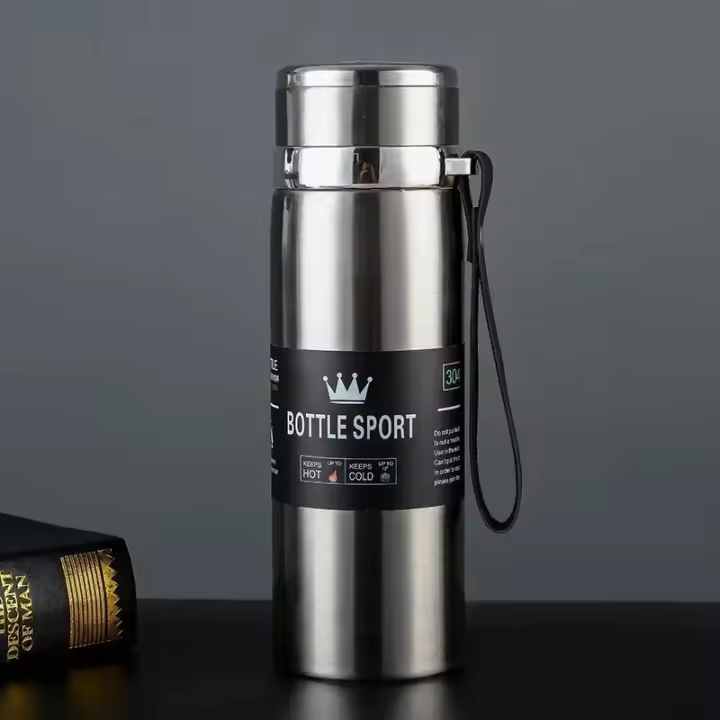 Botella Termo De Acero Inoxidable 1L Para Agua Té Café Mantener Frío Y Caliente Termos Aislante Para Adultos Lavable En Lavavajillas - 1