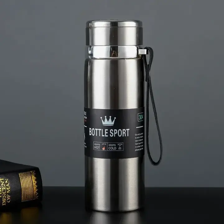 Botella Termo De Acero Inoxidable 1L Para Agua Té Café Mantener Frío Y Caliente Termos Aislante Para Adultos Lavable En Lavavajillas - 1