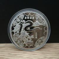 Moneda Commemorativa De Año Nuevo 2025 Serpiente Zodíaco Chino Medallas De Alivio 3D Coleccionables Monedas De Año Nuevo 1PCS - details 8