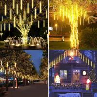 Luces De Lluvia De Meteoros Para Exteriores E Interiores Luz De Hidrantes De Hadas Cadena De Luces De Gota De Lluvia Para Halloween Navidad Y Fiestas De Vacaciones - details 4