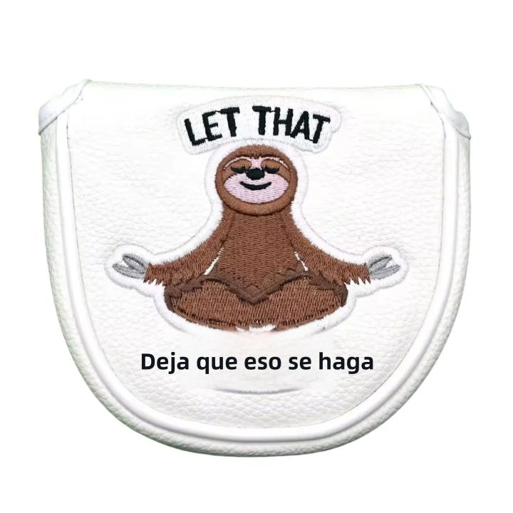 Cubierta De Cabeza De Golfe Blanco Con Diseño De Sloth 'Let That Shit Go' Accesorios De Golf Para Enthusiasts Regalo De Navidad