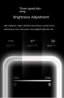 Espejo De Maquillaje Con Pantalla Táctil LED Plegable Y 3 Modos De Luz Recargable Por USB Color Cosmético Herramientas De Belleza - details 5