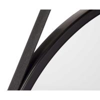 STARLEY-Espejo Redondo Asa Polipiel Negro,Espejo para colgar en la pared,Espejo Decorativo Redondo Moderno y Sencillo para apartamento, sala de estar, dormitorio 38.5cm - details 2