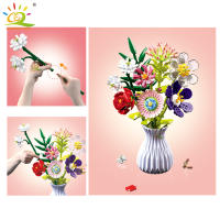 Bloques De Construcción 3D HUIQIBAO MOC Modelo De Flor Juguete Educativo Para Niños Kit De Bloques De Sunflower Y Rosa Decoración Del Hogar - details 8