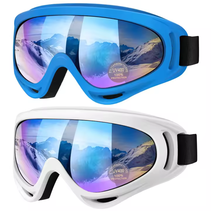 Juego de 2 gafas de esquí y snowboard para hombre y mujer, niños, niños y niñas, jóvenes, antideslumbrantes, antivaho. - 1