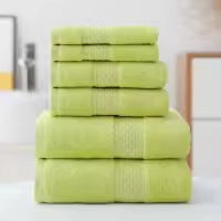 Juego de toallas de algodón de lujo para el hogar, Set de 3 piezas, Ultra suave, altamente absorbente, incluye 1 toalla de baño, 1 toalla de mano, 1 paño - details 3