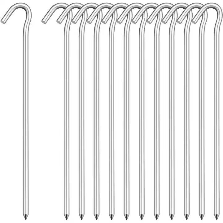 Piqueta camping varilla gancho cincada 200x4.5 blister 6u 358120 - 1