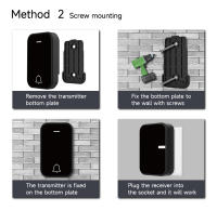 Campana De Puerta Inalámbrica De Energía Cinética Sin Batería Impermeable Negra Con 38 Canciones EU UK US Plug Para Hogar - details 8