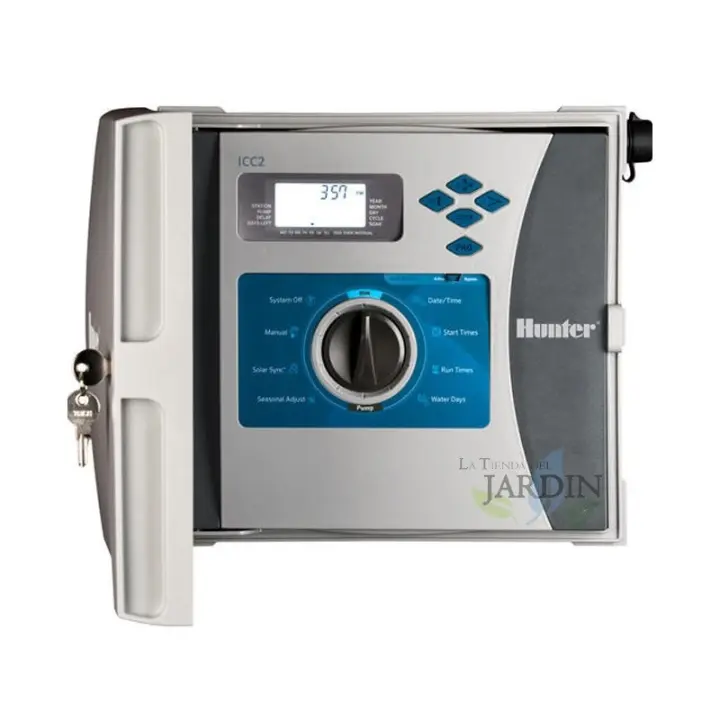 HUNTER Programador de riego eléctrico ICC2 Hunter, base 8 estaciones, hasta 38 estaciones, sistema de riego automatizado - 1