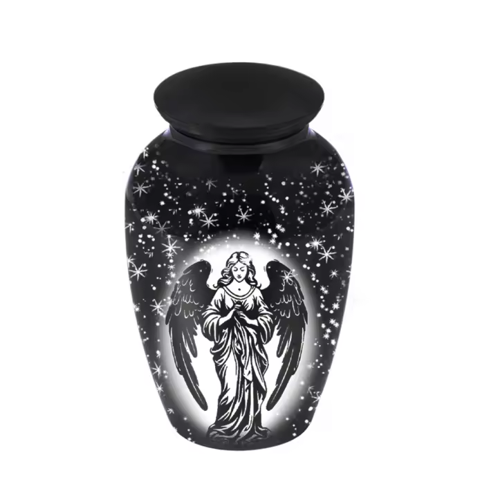 Urna De Cremación Decorativa Para Hombres Y Mujeres Con Ángel Y Estrella En El Cielo Estilo Moderno De Aleación De Aluminio Tamaño Único - 1