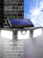 Lámpara Solar De Exterior Con Sensor De Movimiento 3-Head LED 74SMD Impermeable Para Jardín Y Pared Alta Brillante Con Inductor PIR Sensible - details 5