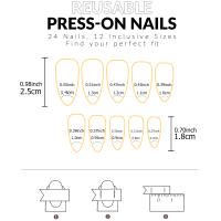 Uñas Postizas Francesas Cortas 24 PCs Con 1 Jelly Y 1 Archivo De Uñas Material ABS Estilo Diverso Sin Químicos De Alta Importancia - details 11