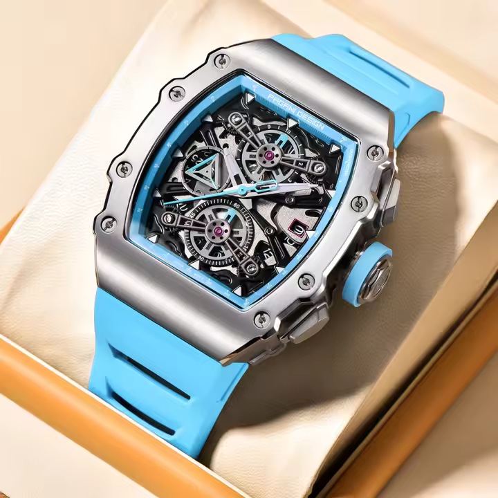 Reloj De Cuarzo Para Hombre PAGANI DESIGN 2023 Forma De Cuenco 40MM Vidrio De Zafiro Resistente Al Agua Y Luminoso Pulsera De Silicona Estilo Casual - 1