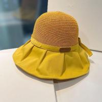 Sombrero De Paja Panamá Para Mujer Verano Protección UV Gran Alas Con Cordón Sombreros De Playa Y Viaje Al Aire Libre - details 4