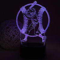 Lámpara De Ilusión Óptica 3D De Tenis 1pc Luz Nocturna Con Toque Cambio De Color Ambiental De 7 Colores Para Dormitorio - details 1