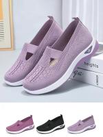Zapatos De Mujer Verano Nuevo Confort Casual Moda Suela Suave Transpirable Zapato Plano Hueco Para Mujer Zapatos De Vulcanización Adulto Material Superior Algodón - details 0