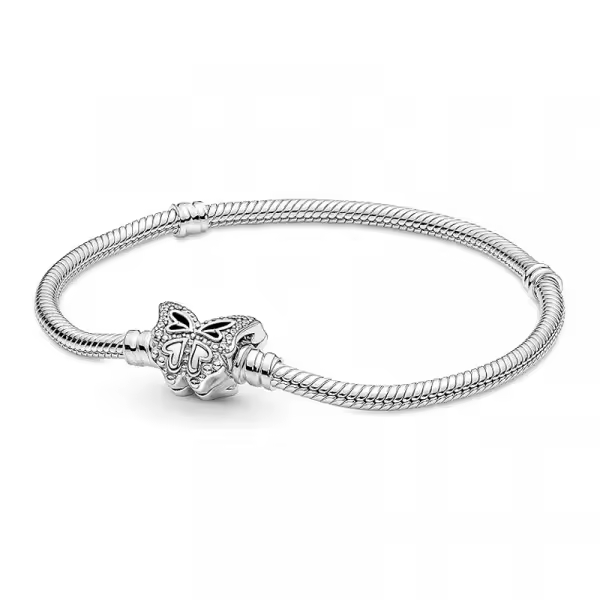 Pandora - Pulsera Pandora Moments Cadena de Serpiente Cierre Mariposa 590782C01 - 1