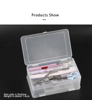 Caja De Almacenamiento Para Uñas Con 2 Pisos Espacio Grande Herramientas De Decoración De Uñas Cuchillo Pincel Archivo Plástico ABS Capacidad Grande Contenedor De Manicura - details 6