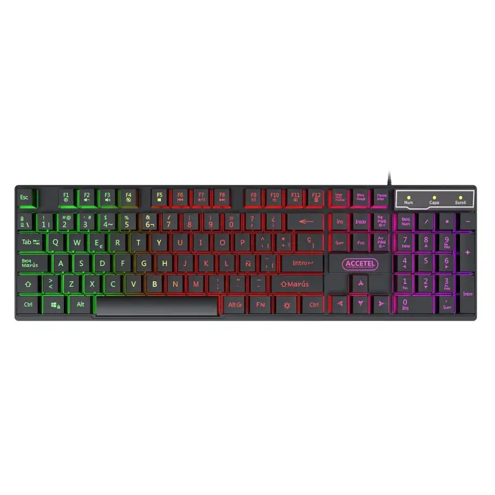 Teclado Español RGB Iluminación Conector USB - Negro PCT215 - 1