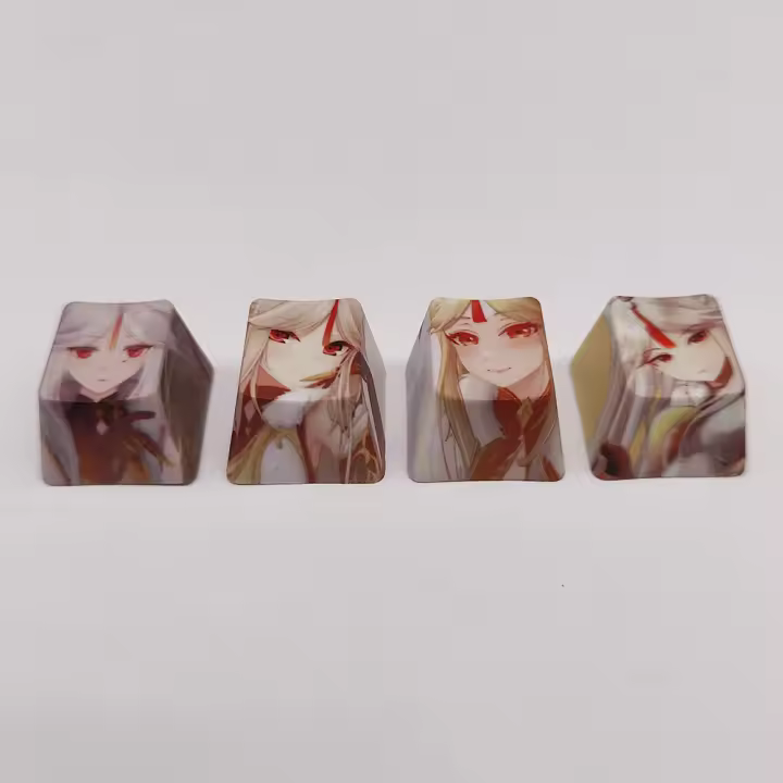 Juego De 4 Keycaps R4 Anime Dibujos Animados Decorativos Para Teclado Mecánico PBT Sublimación Personalizable Accesorios De Computadora - 1