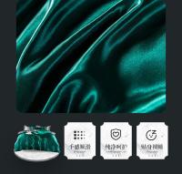 Juego De Cama Nórdico De Seda Con Fundas De Almohada Y Sábana De Lujo Para Pareja Individual Doble Verano Textil Sólido - details 5